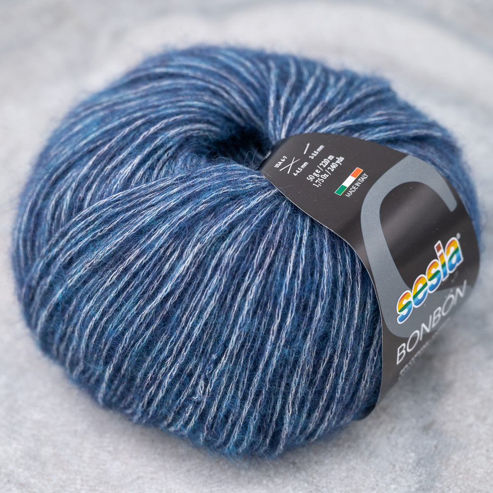 50g Large Yarn Bonbons, Blue