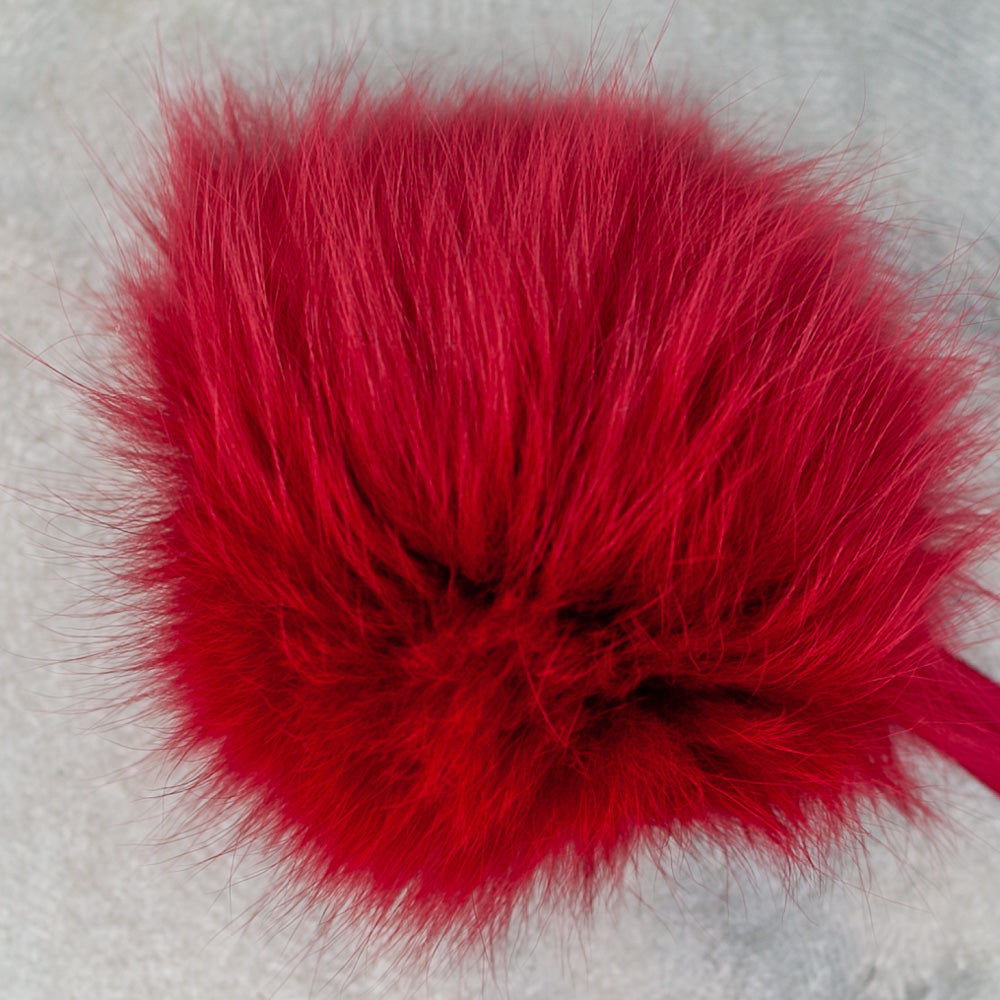 Bryson 3 Rabbit Fur Pom Poms Red 519