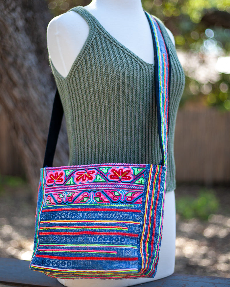 Zig Zag Embroidered Tribal Shoulder Bag